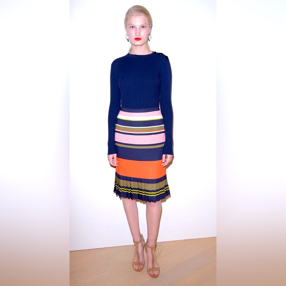 Ann Taylor multi color pleated skirt